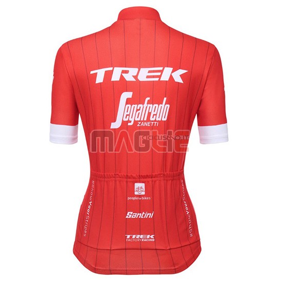 2018 Maglia Donne Trek Segafredo Manica Corta Rosso